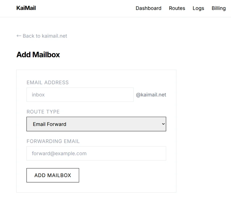 KaiMail Email Forwarding Setup